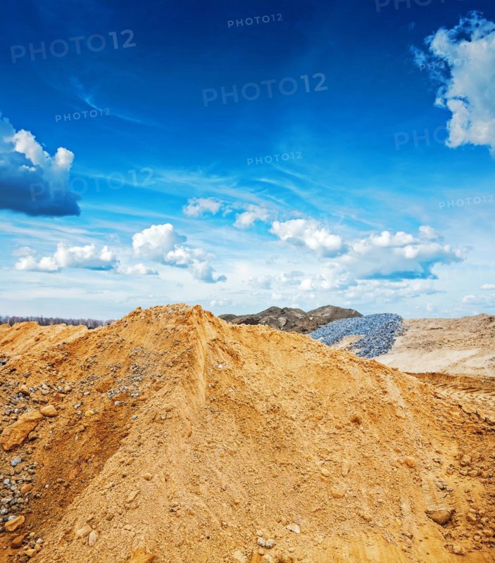 View of the building sand pile Building concept