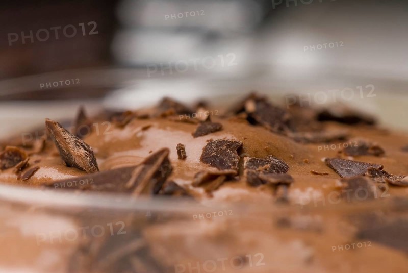 Fresh homemade chocolate mousse made with bitter chocolate