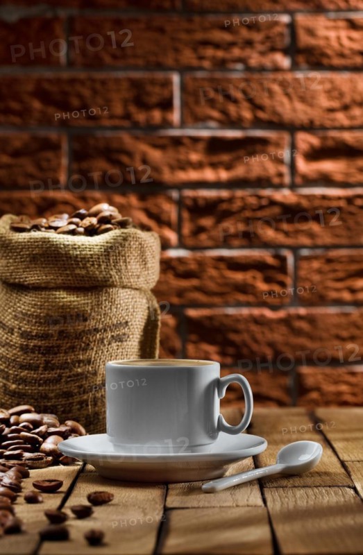 Cup and bag of coffee