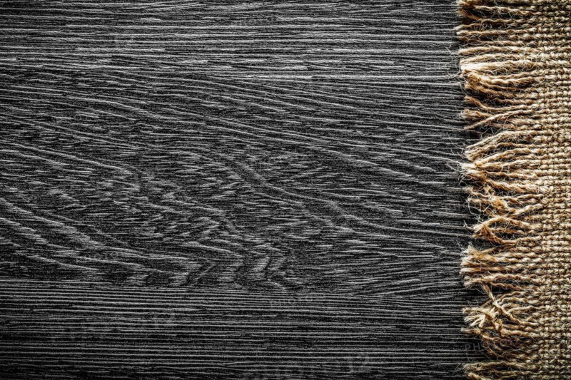 Vintage bagging on wood board top view