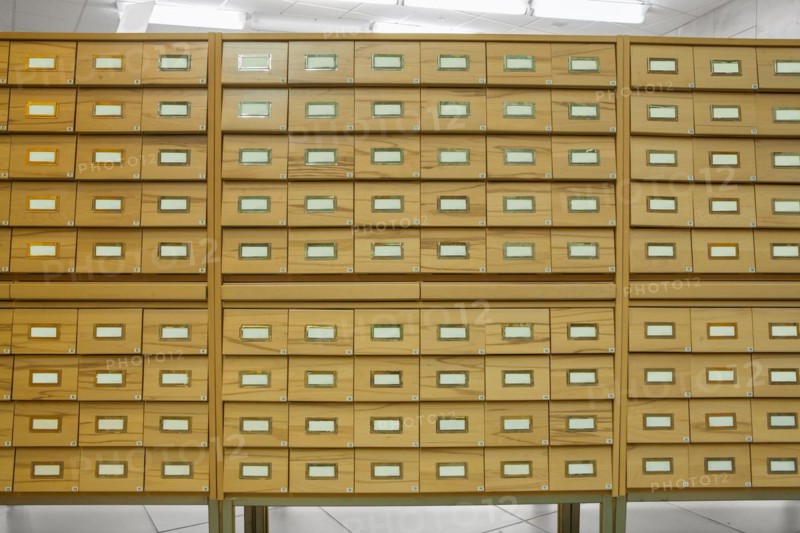 Library wooden card catalogue