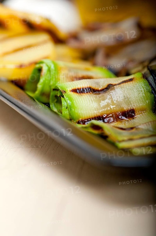 Grilled assorted vegetables dressed with extra virgin olive oil