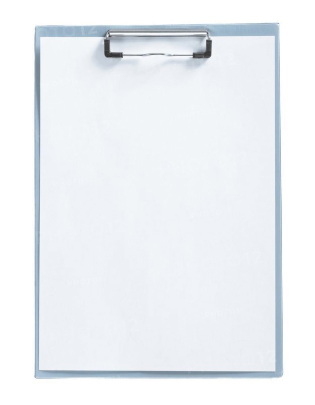 Isolated grey paperclip with sheet
