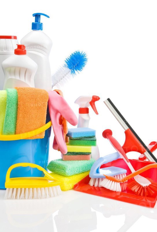Copying the room image of cleaning accessories
