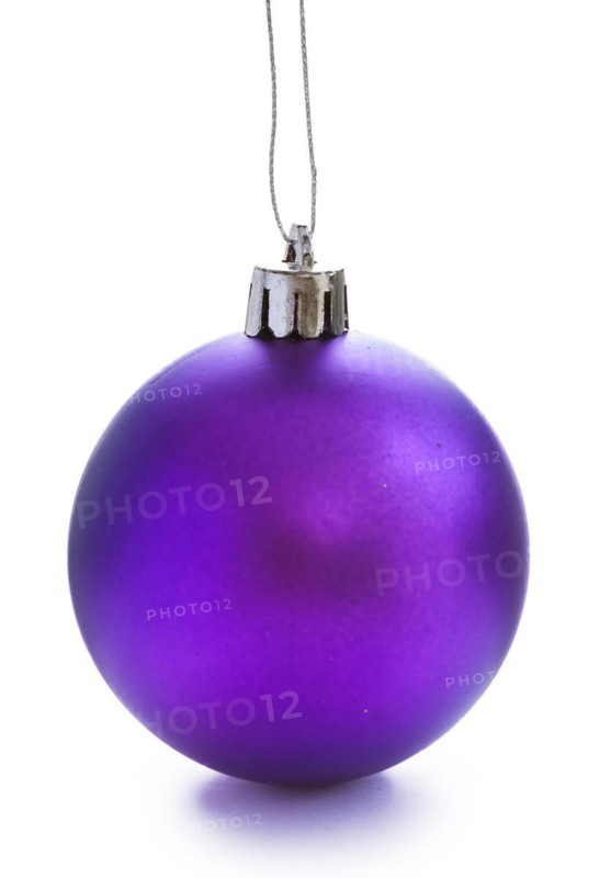 Single blue coloured Christmas bauble against a white background