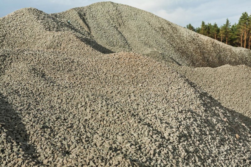 Close-up of a large pile of gravel