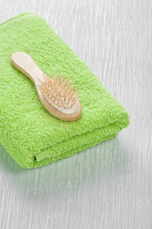 Hairbrush and towel