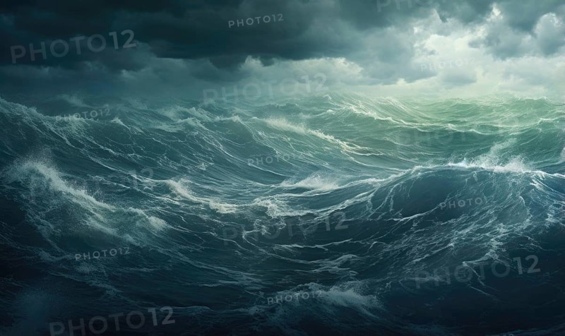 Surfing ocean wave. Blue ocean wave. Nature background. Big ocean waves Ai generated