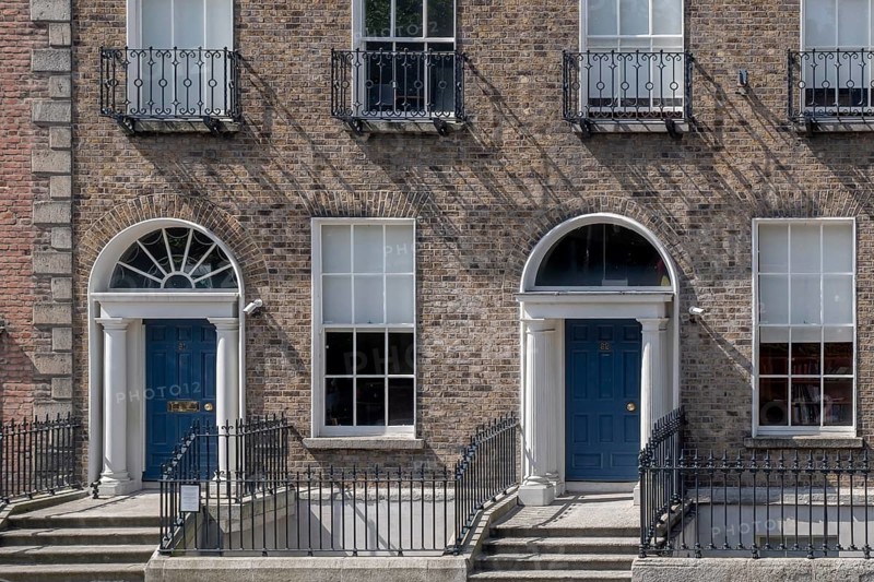 House facade with Georgian front doors