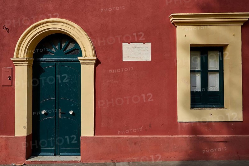 Red house wall