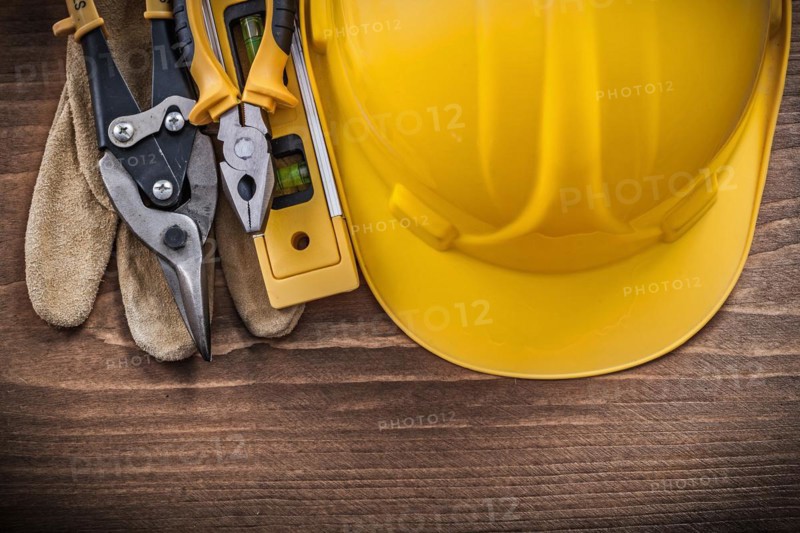 Building helmet steel cutter pliers construction level safety gloves
