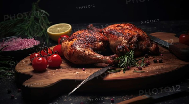 Whole roasted chicken with rosemary