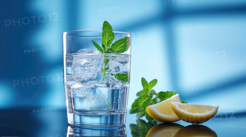 A clear glass filled with water
