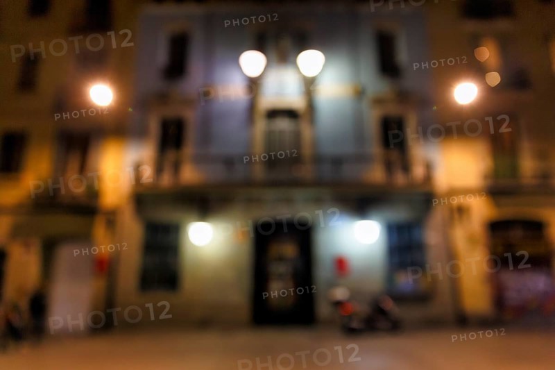 Illuminated house facade at night