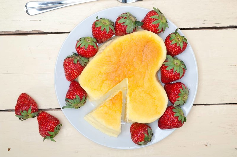 Heart shaped cheesecake with strawberryes ideal cake for valentine day