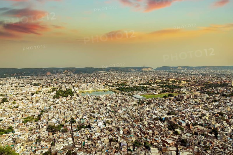 Aerial view of the Jaipur city from the Nahargarh fort