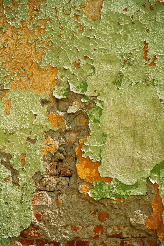 Texture of the old painted and destroyed wall
