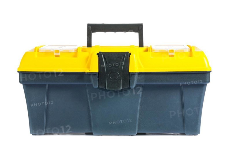 Tollbooth in front of a white background