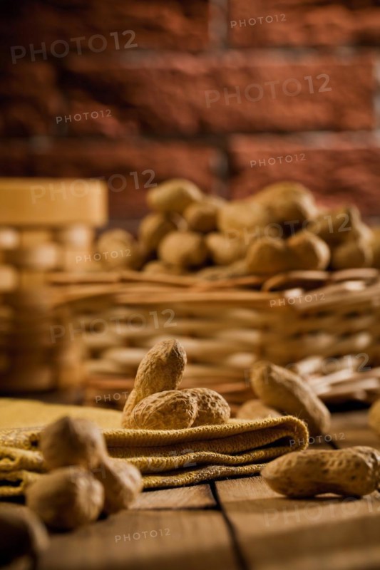 Composition of peanuts on table