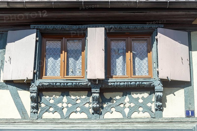 Half-timbered windows in the historic old town