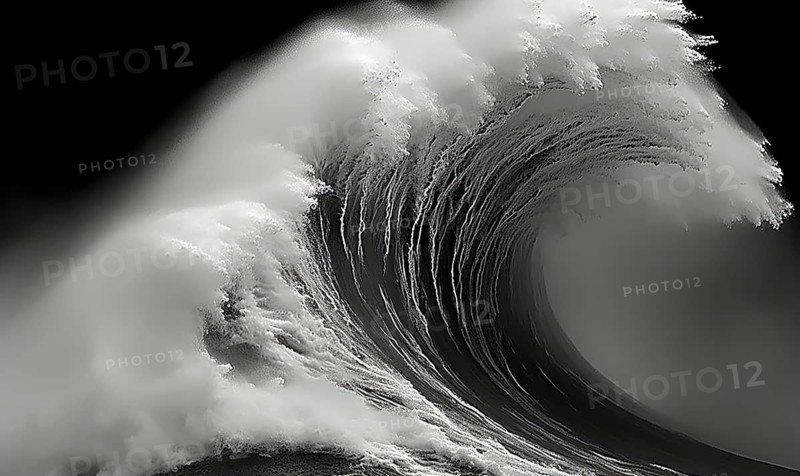 Surfing ocean wave. Blue ocean wave. Nature background. Big ocean waves Ai generated