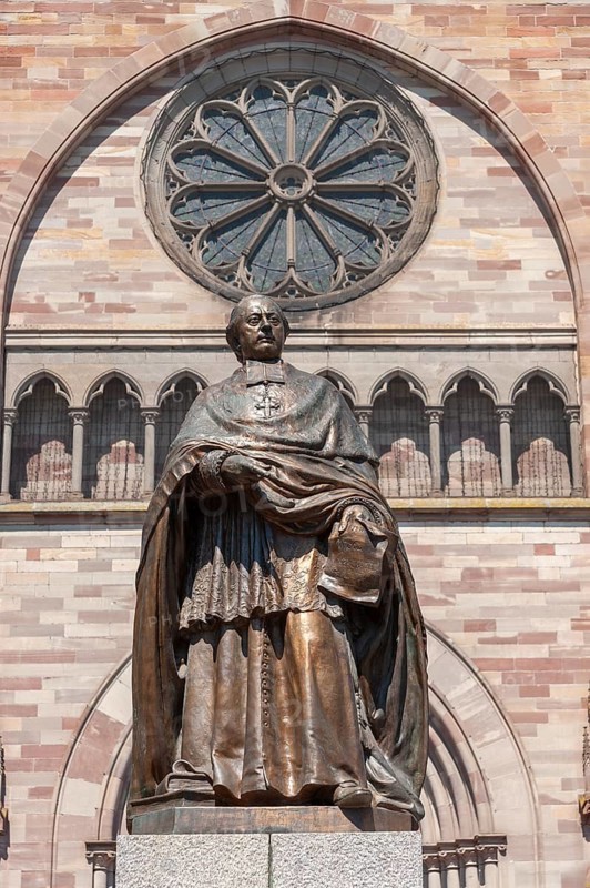 Statue of Charles-Emile Freppel in front of the church of St Peter and Paul