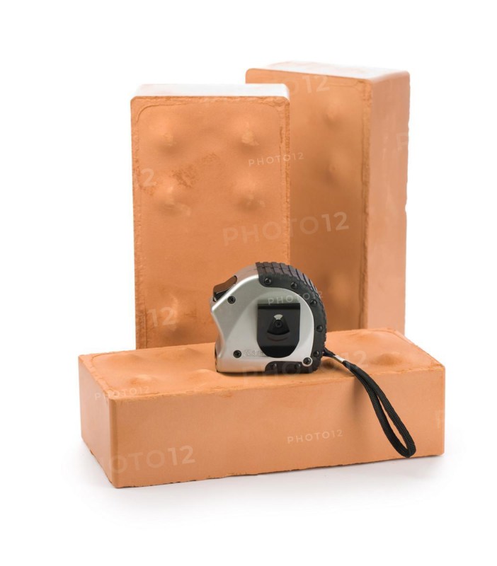 Bricks with measuring tape