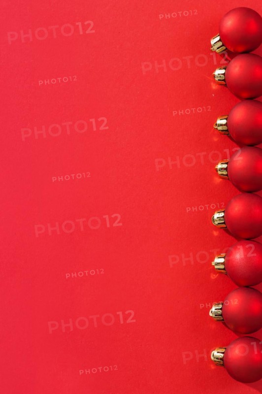 Copyspace image series of small red Christmas baubles
