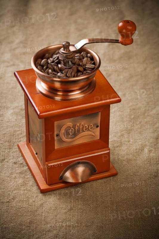 Coffee grinder during bagging