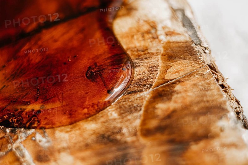 Processing solid wood with varnish and epoxy. furniture restoration