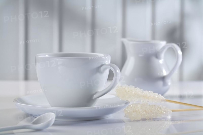 Composition of the white coffee accessories