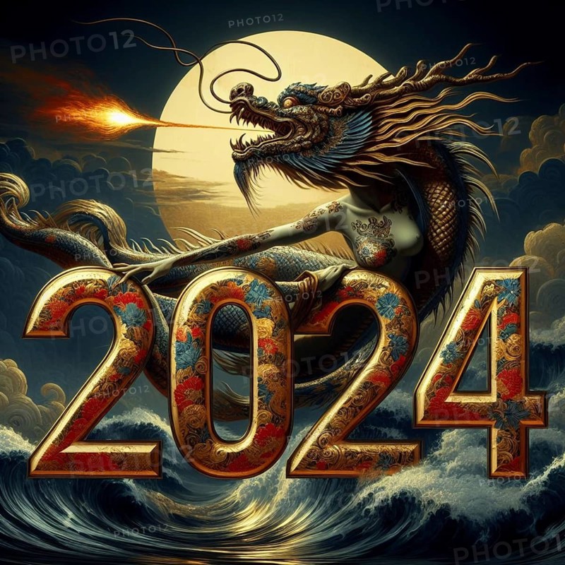 Happy Chinese new year 2024 poster card