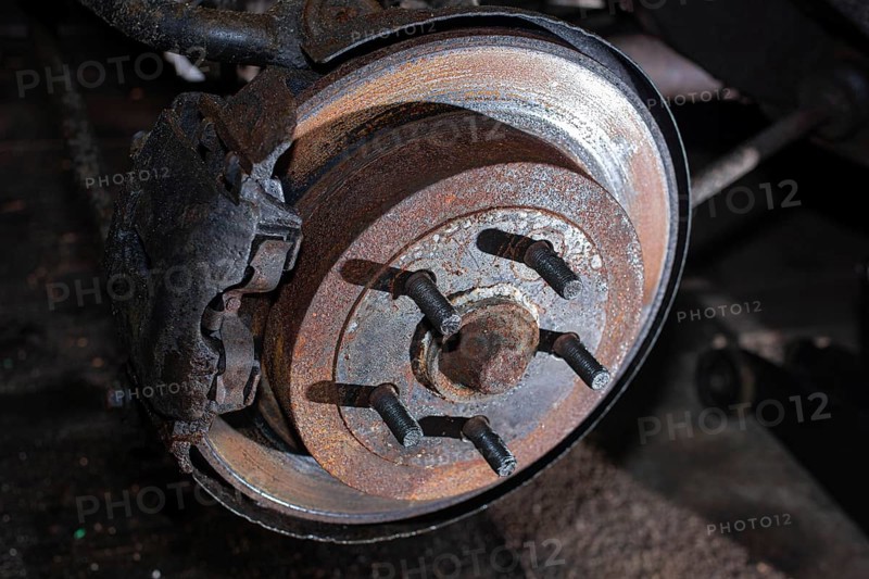 Rusty car brake disc