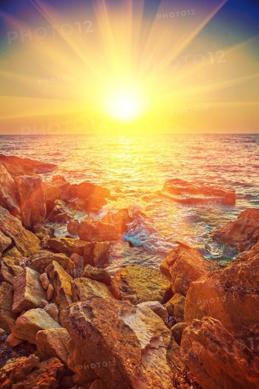 Beautiful view of sunrise on the sea instagram style