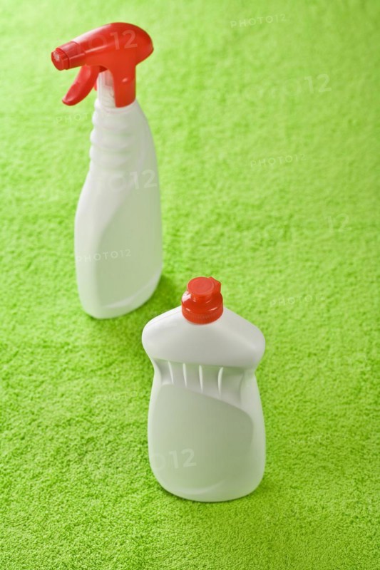 Detergents on a green background