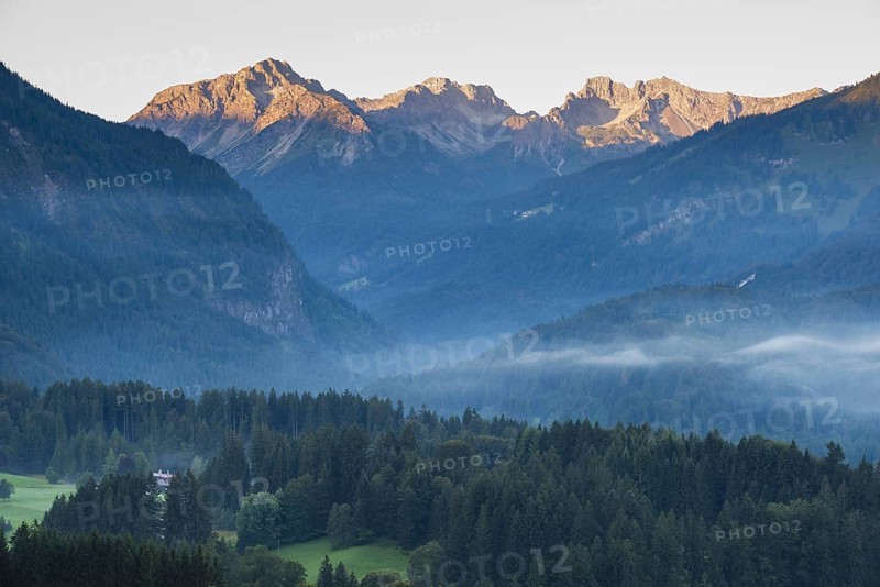 Stillachtal with early morning fog
