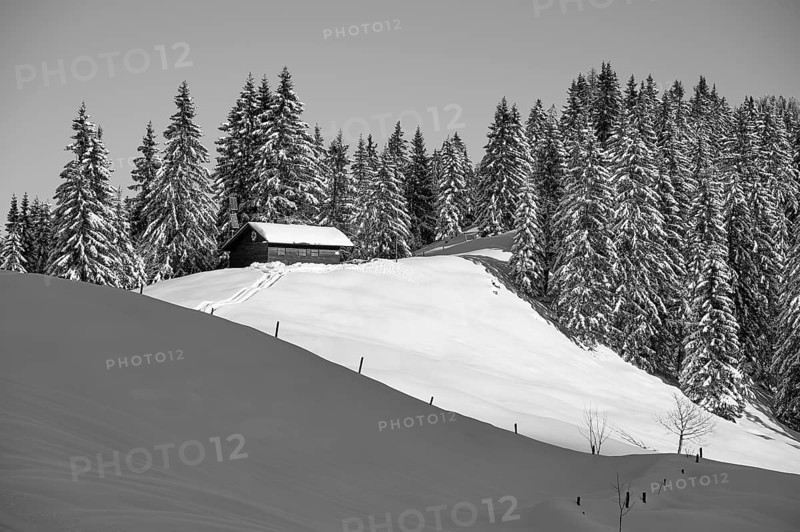 Hausham mountain rescue hut in winter