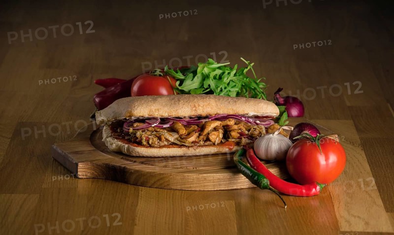 Delicious sandwich with ciabatta