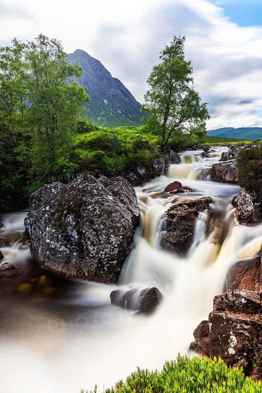 Waterfall under Buachaille Etive Mor