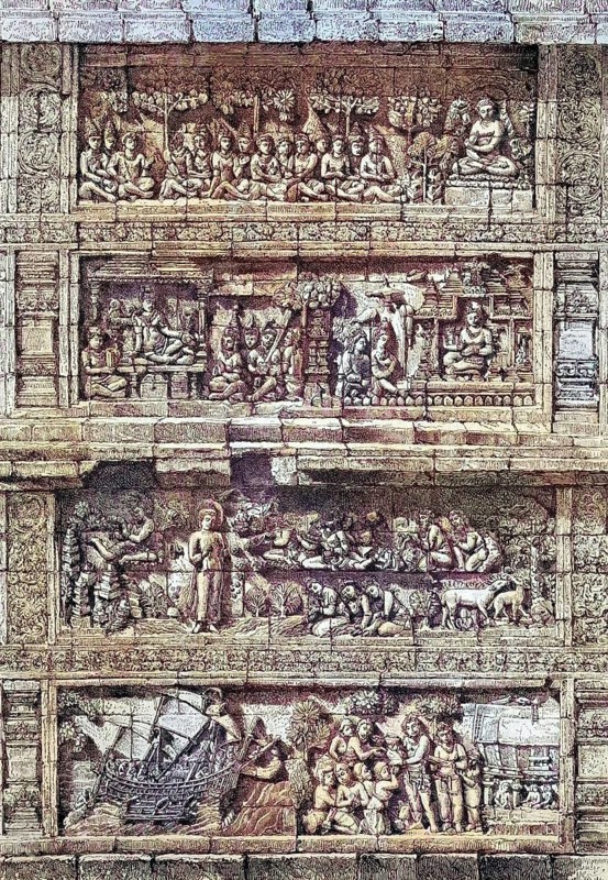 Relief of the temple of Borobudur