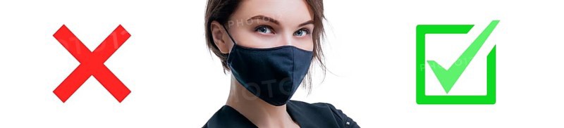 Portrait of a beautiful girl in a protective mask. Coronavirus vaccine concept. Advertising banner. Medical concept