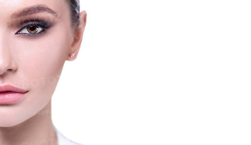 Close-up portrait of a girl. The concept of the beauty industry