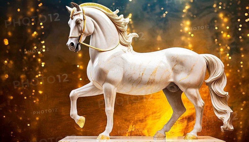 Proud white stallion