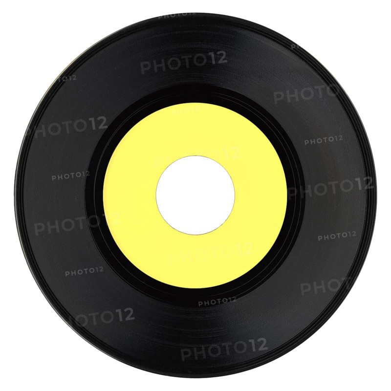 Vinyl record with yellow label
