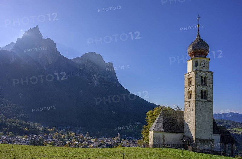 St Valentin church and Schlern massif