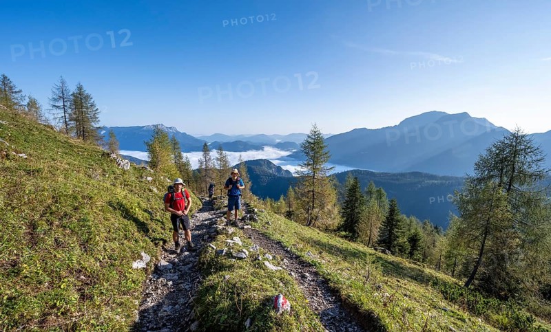 Mountaineers on a hiking trail