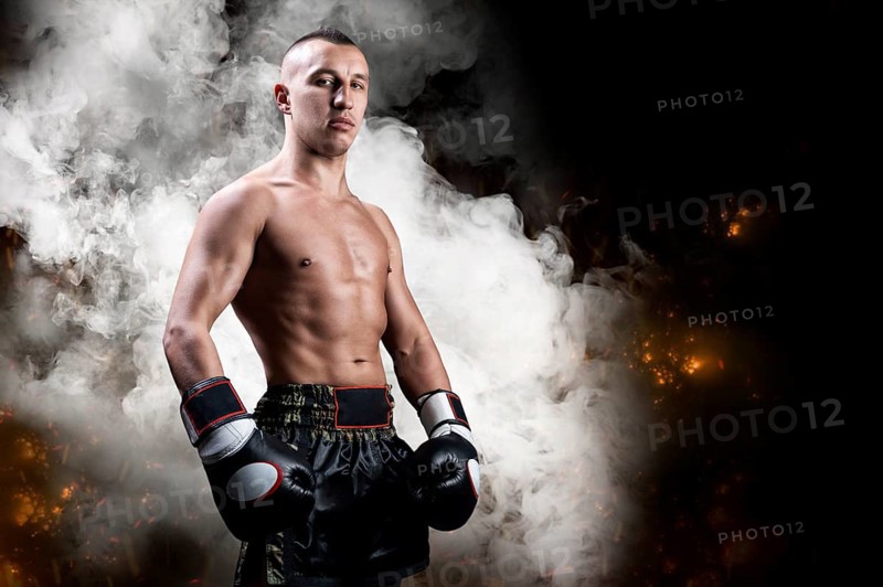 Portrait of a boxer of mixed martial arts. The concept of sports