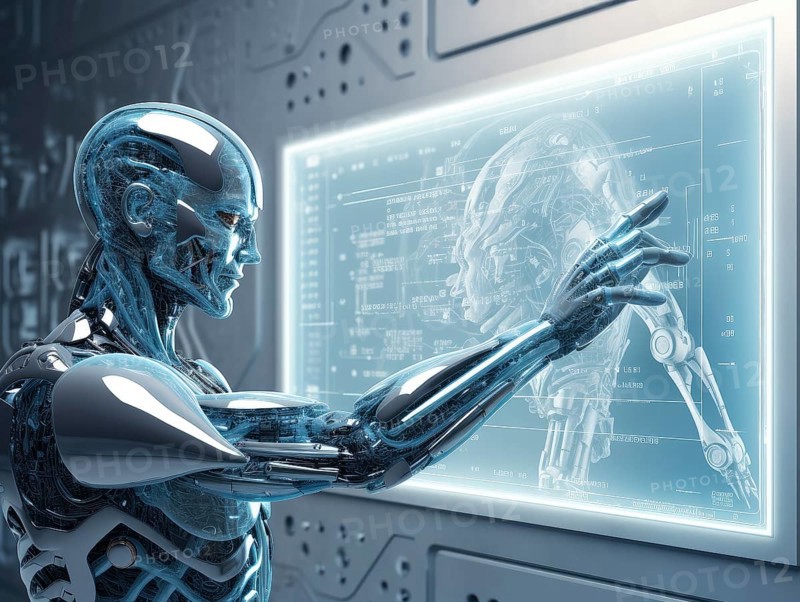 Human brain in dialogue with artificial intelligence of a robot
