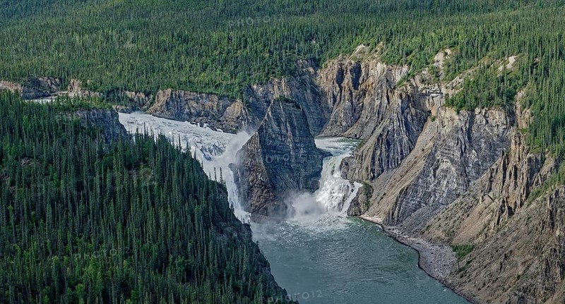 Aerial view of Virginia Falls