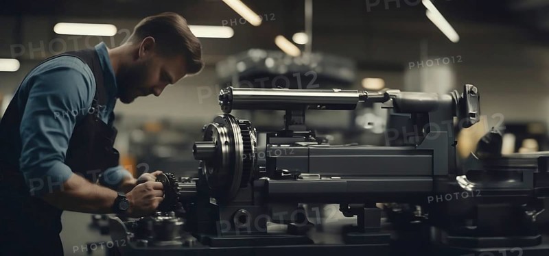 Car engine repair in a car repair shop by an auto mechanic